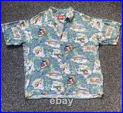Disney Mickey Mouse Reyn Spooner Holiday Christmas Theme Hawaiian Shirt XL