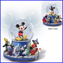 Disney Mickey Mouse Rotating Through the years Glitter Snow Globe Bradford NEW Disney Mickey Mouse Rotating Through the years Glitter Snow Globe Bradford NEW
