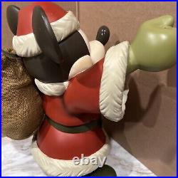 Disney Mickey Mouse Santa Christmas Big Figure 21 With Bell VERY RARE. READ