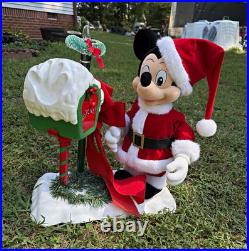 Disney Mickey Mouse Santa Christmas Holiday Mailbox Decoration Figurine