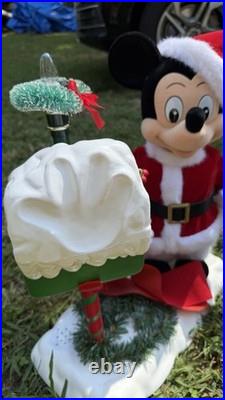 Disney Mickey Mouse Santa Christmas Holiday Mailbox Decoration Figurine