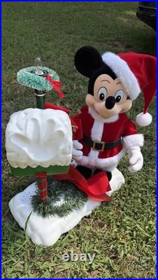 Disney Mickey Mouse Santa Christmas Holiday Mailbox Decoration Figurine