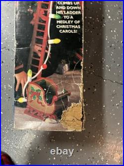 Disney Mickey Mouse Santa Climbs Ladder Musical Christmas Decoration Box READ