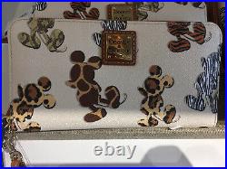 Disney Mickey Mouse Silhouette Animal Print Wristlet Wallet Dooney & Bourke