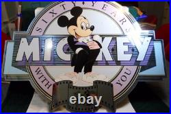 Disney Mickey Mouse Sixty Years Mickey with You Sign Plaque Large Wall RARE Disney Mickey Mouse Sixty Years Mickey with You Sign Plaque Large Wall RARE