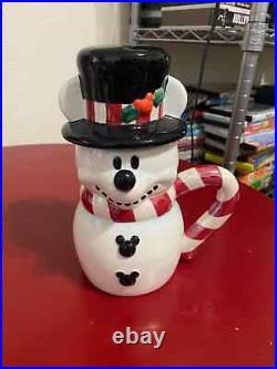 Disney Mickey Mouse Snowman Christmas Holiday Ceramic Mug Vintage Grail VHTF