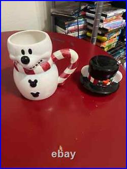 Disney Mickey Mouse Snowman Christmas Holiday Ceramic Mug Vintage Grail VHTF