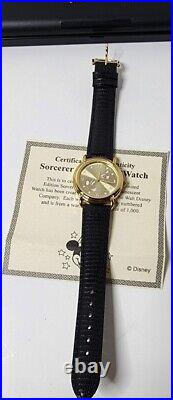 Disney Mickey Mouse Sorcerer Fantasia Limited Edition 612/1000 Watch with Case