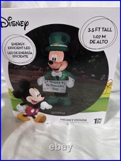 Disney Mickey Mouse St. Patrick's Day Inflatable 3.5'. New In Box. See Details