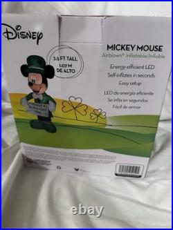 Disney Mickey Mouse St. Patrick's Day Inflatable 3.5'. New In Box. See Details
