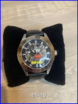 Disney Mickey Mouse Stainless Steel Watch with Leather Band Great Condition
