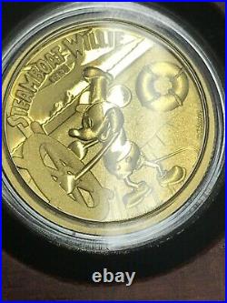 Disney Mickey Mouse Steamboat Willie Limited Edition 1/4 Oz Gold Coin