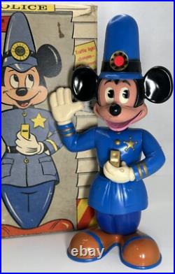 Disney Mickey Mouse Traffic Cop Vintage VTG 1950s Morris Plastic Corp. Disneyana