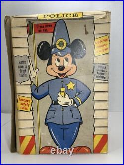 Disney Mickey Mouse Traffic Cop Vintage VTG 1950s Morris Plastic Corp. Disneyana