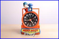 Disney Mickey Mouse Train Conductor Talking Alarm Clock WithBox-Batteries Not Incl