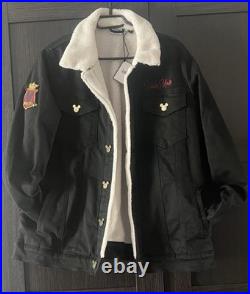 Disney Mickey Mouse True Original Black Denim Jacket Size XXL