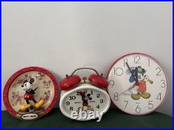 Disney Mickey Mouse Vintage Clocks And Collectible Plate