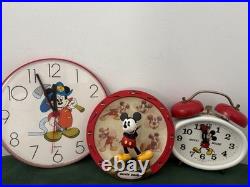 Disney Mickey Mouse Vintage Clocks And Collectible Plate