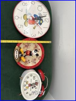 Disney Mickey Mouse Vintage Clocks And Collectible Plate