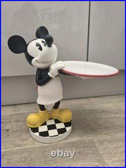 Disney Mickey Mouse Waiter Butler Holding Plate Statue Vintage Rare Disney World