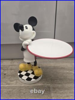 Disney Mickey Mouse Waiter Butler Holding Plate Statue Vintage Rare Disney World