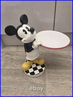 Disney Mickey Mouse Waiter Butler Holding Plate Statue Vintage Rare Disney World