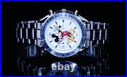Disney Mickey Mouse Watch Speedmaster Chronograph White Dial no box Unused