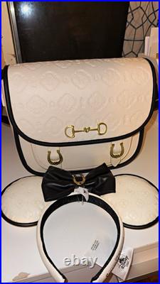 Disney Mickey Mouse White Embossed Crossbody Bag & Ears Headband Set Small