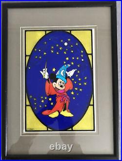 Disney Mickey Mouse Wizard Vinyl Transparency Vintage Framed