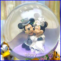 Disney Mickey Mouse and Minnie Mouse Wedding Lightup Globe with Donald Figure