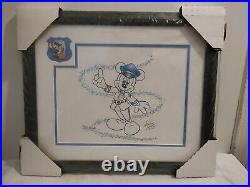 Disney Mickey Police Security Sketch Autograph Monica Willis with Pluto Pin Badge