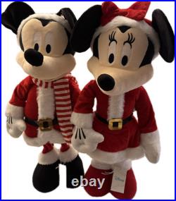 Disney Mickey and Minnie Mouse Standing Christmas Decorations Rare 55CM