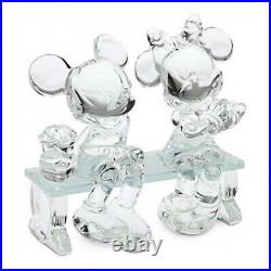 Disney Mickey and Minnie Mouse on a glass Bench, by Arribas (Large)