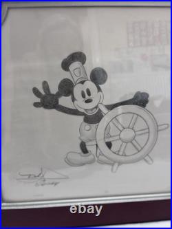 Disney Offical Cast Member Exclusive Mickey Mouse Steamboat Artwork Framed Rare