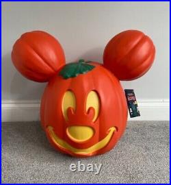 Disney Parks 2023 Mickey Mouse Light Up Jack O' Lantern Pumpkin Large In Hand