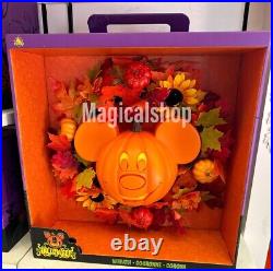 Disney Parks 2024 Halloween Mickey Mouse Jack-o-Lantern Pumpkin Wreath 16 NEW