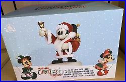 Disney Parks 2024 Mickey Mouse Santa Statue Magical Christmas Tree Figurine NEW