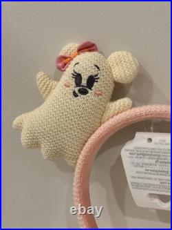 Disney Parks 2025 Mickey & Minnie Mouse Ghost Halloween Ear Headband AUTHENTIC