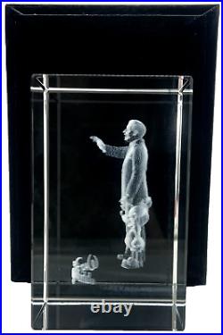 Disney Parks Arribas Brothers Walt Disney & Mickey Mouse Laser Etched Cube
