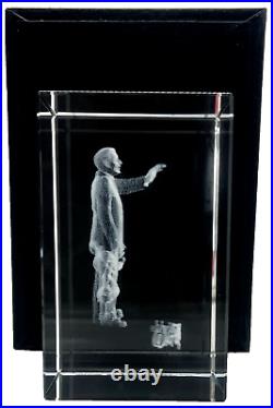 Disney Parks Arribas Brothers Walt Disney & Mickey Mouse Laser Etched Cube