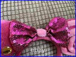 Disney Parks Cheshire Cat Mickey Mouse Ears Alice in Wonderland Pink EUC Rare