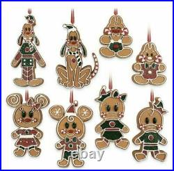 Disney Parks Christmas 2020 Mickey Friends Gingerbread Cookies Ornament Set HTF