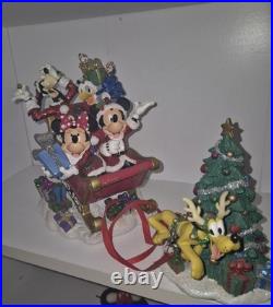 Disney Parks Christmas Mickey Mouse And Friends Figurine Sleigh Figurine
