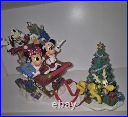 Disney Parks Christmas Mickey Mouse And Friends Figurine Sleigh Figurine