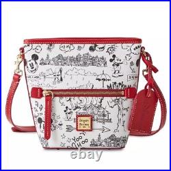 Disney Parks Dooney & Bourke Mickey Mouse Sketch Art Crossbody New With Tags