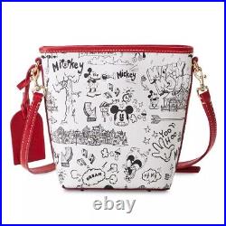 Disney Parks Dooney & Bourke Mickey Mouse Sketch Art Crossbody New With Tags