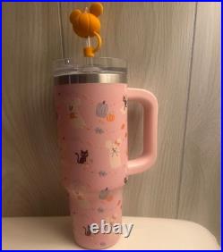 Disney Parks Halloween Mickey And Minnie Mouse Pink Ghost Tumbler Cup LAST ONE