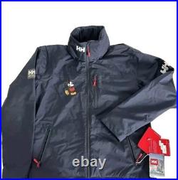 Disney Parks Helly Hansen Mickey Mouse Navy Crew Hooded Jacket Adult L NEW Disney Parks Helly Hansen Mickey Mouse Navy Crew Hooded Jacket Adult L NEW