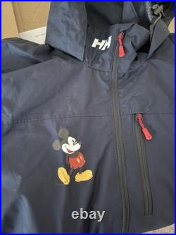 Disney Parks Helly Hansen Mickey Mouse Navy Crew Hooded Jacket Adult L NEW