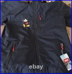 Disney Parks Helly Hansen Mickey Mouse Navy Crew Hooded Jacket Adult L NEW